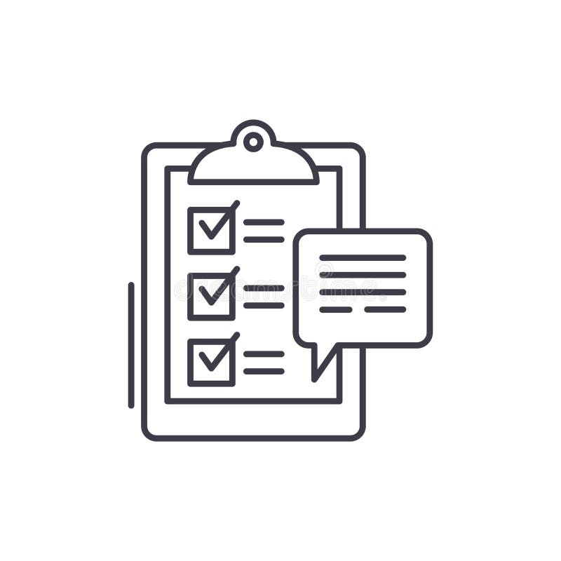 Customer Surveys Line Icon Concept. Customer Surveys Vector Linear Illustration, Symbol, Sign Stock Vector - Illustration of icon, note: 132508622